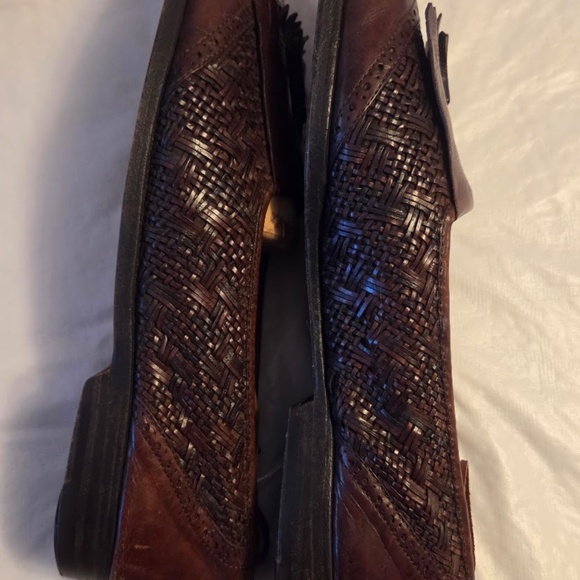 Vintage Bragano Cole Haan Men’s Italian Woven Leather Tassel Loafer size 10 - Picture 4 of 8